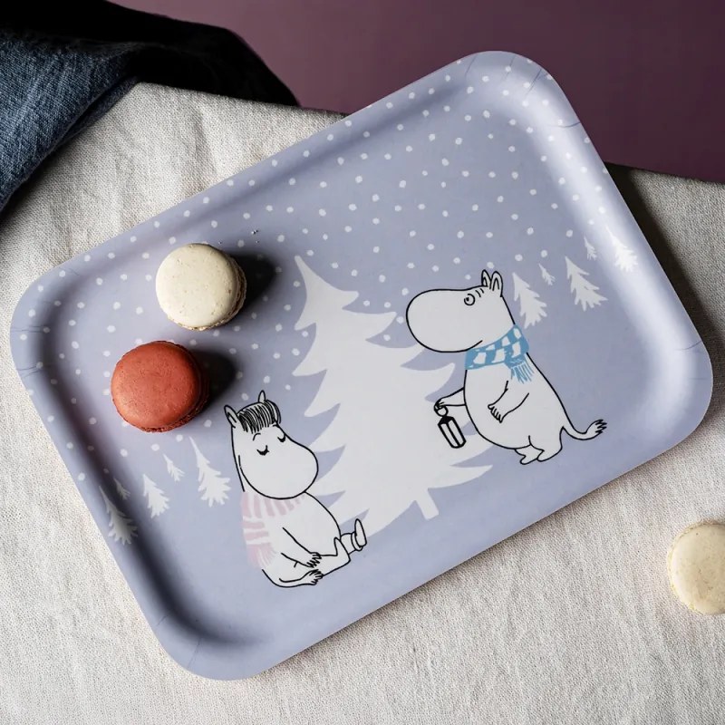 Podnos Moomin Snowfall 27x20cm, fialový