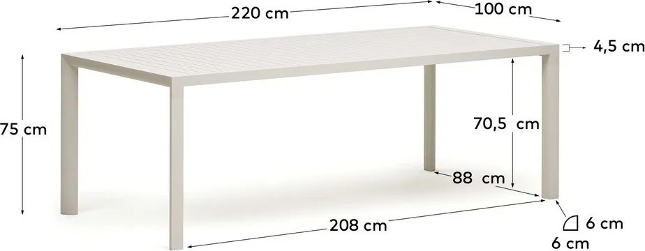 Záhradný jedálenský stôl 100x220 cm Culip - Kave Home