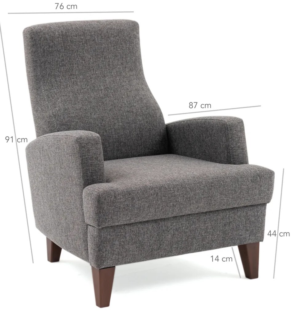 Kreslo Kana Bergere Dark Grey