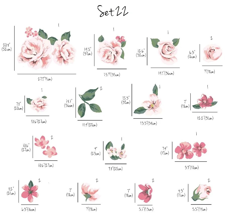 Samolepky na stenu Vintage roses