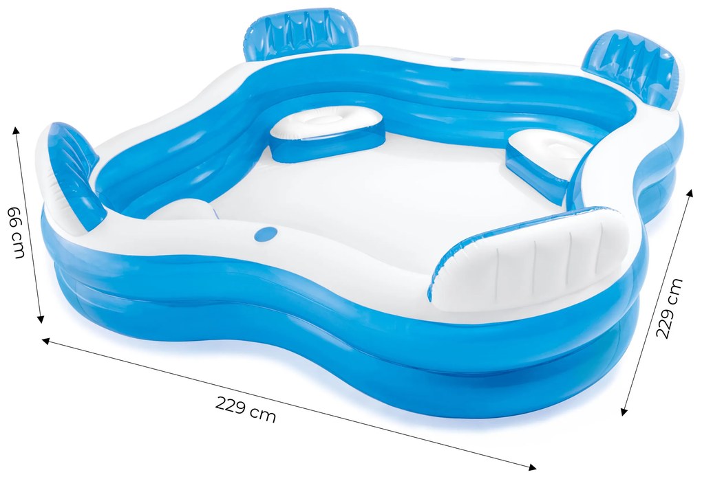 Intex Nafukovací záhradný bazén so sedátkami 229x229cm Intex 56475