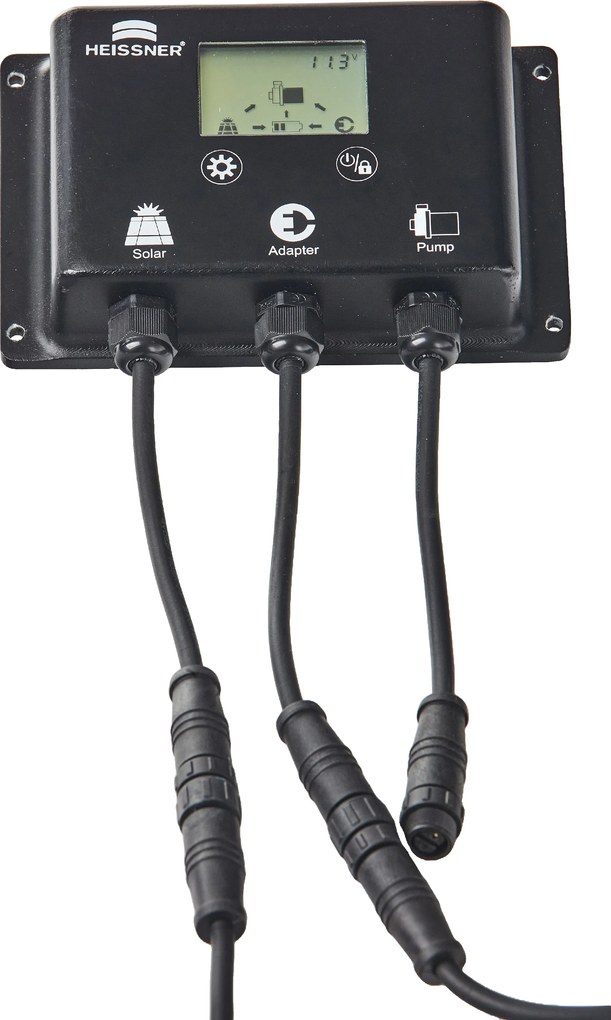 Súprava hybridného čerpadla HEISSNER so solárnym efektom 1000 l/h s transformátorom vrátane 3 efektov SPW1100-00