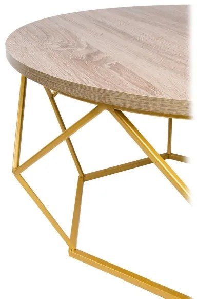 Konferenčný stolík DIAMOND 40x70 cm zlatá/hnedá