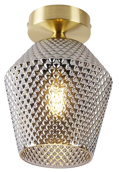 Inteligentné stropné svietidlo mosadzné s dymovým sklom vrátane Wifi A60 - Karce