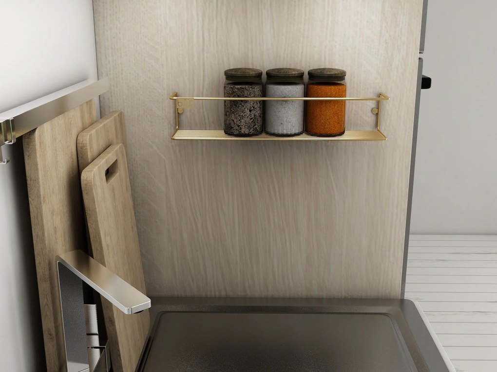 Nástenná polica BANYO zlatá