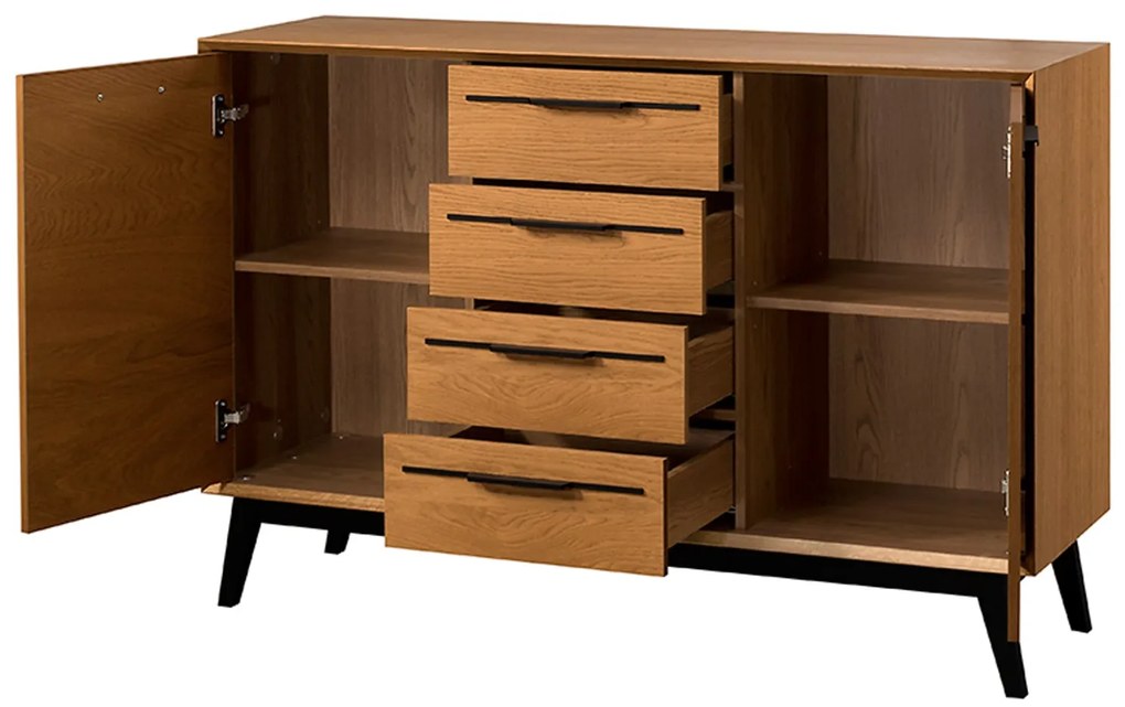 Komoda Lazure 45 136 cm dub Rustikal karamelový