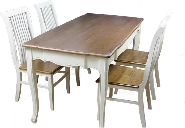 Le Décor Jedálenský set Provence, drevený stôl + 4 stoličky, D538,D537 |  BIANO
