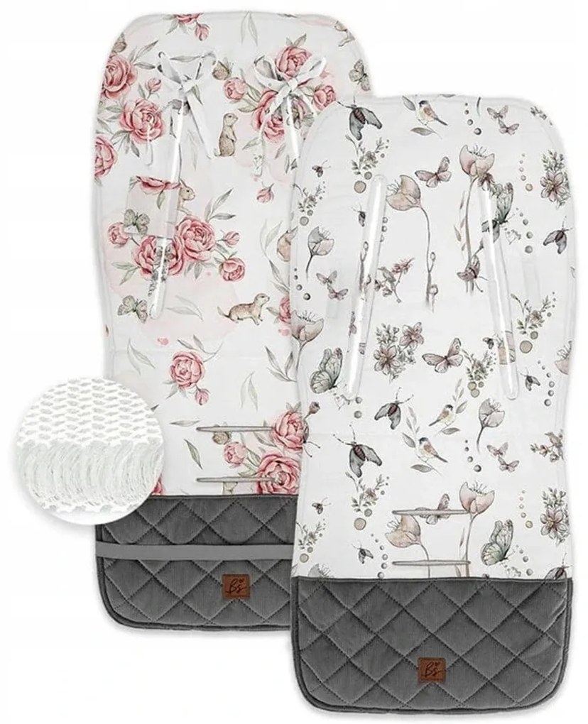 Dizajnová priedušná podložka do kočíka Babysteps Floral Duo