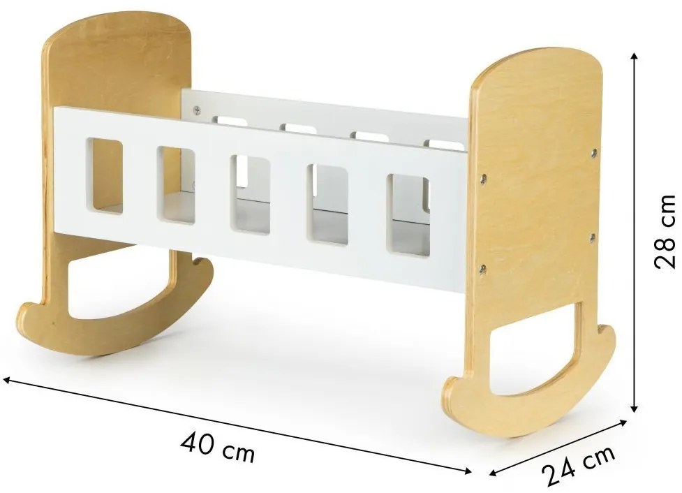 Drevená kolíska pre bábiky