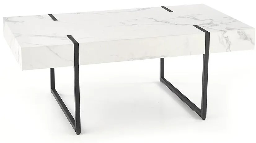 Konferenčný stolík Blanca biely mramor/čierna