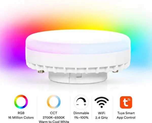 Brilagi - LED RGB stmievateľné bodové svietidlo STRIPY 1xGX53/14W/230V Wi-Fi Tuya čierne