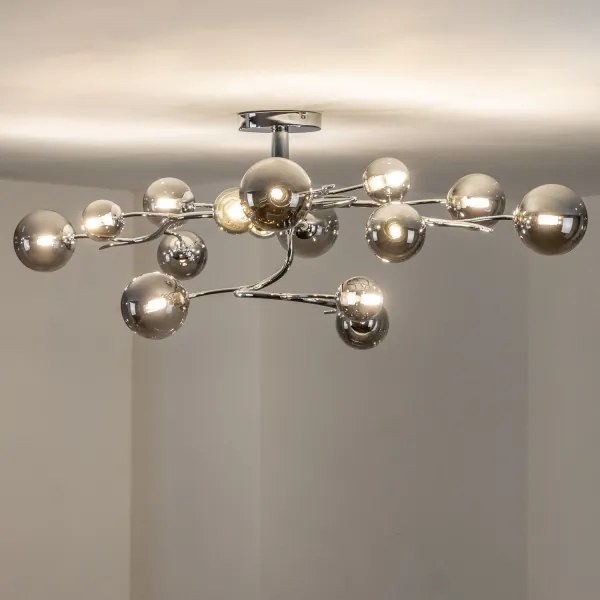 Brilagi - LED Prisadený luster MISTEL 15xG9/3W/230V lesklý chróm/dymová