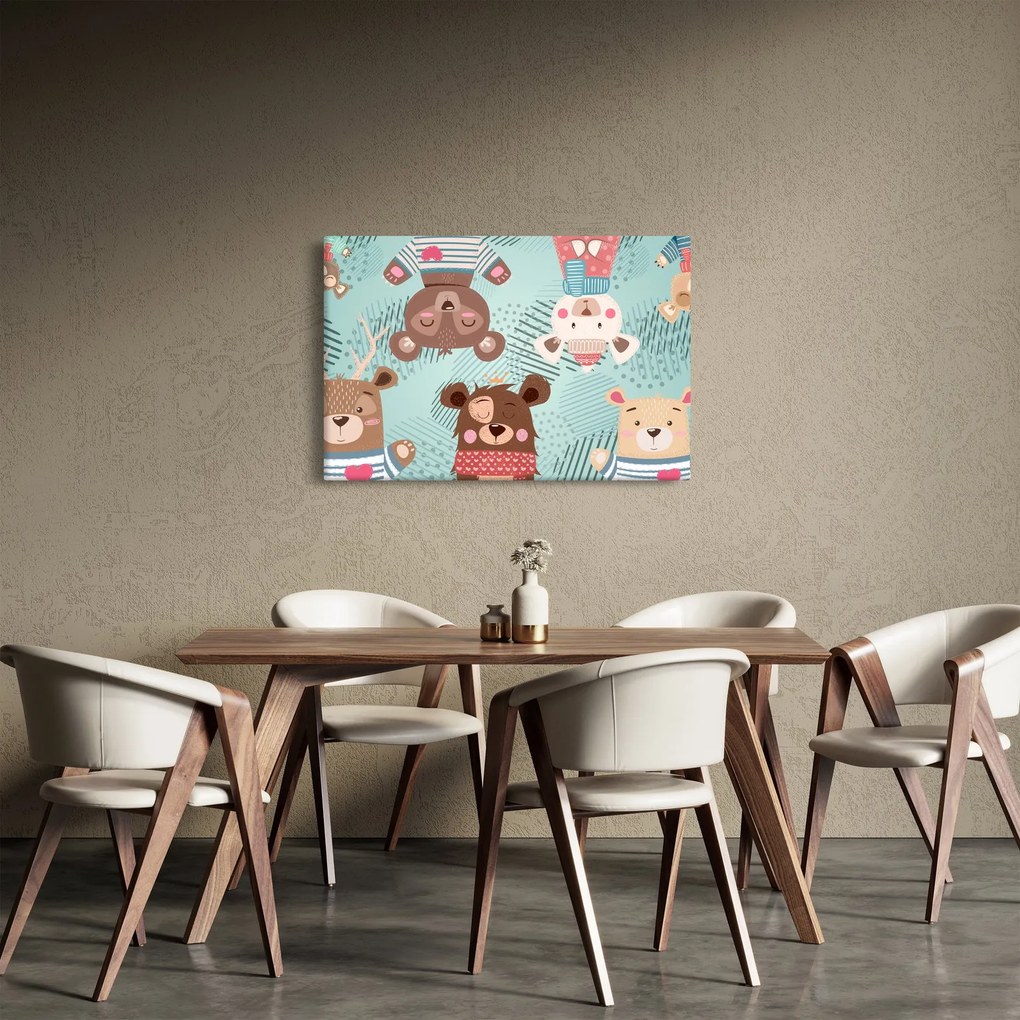 Obraz - Veselí medvedíci (90x60 cm)