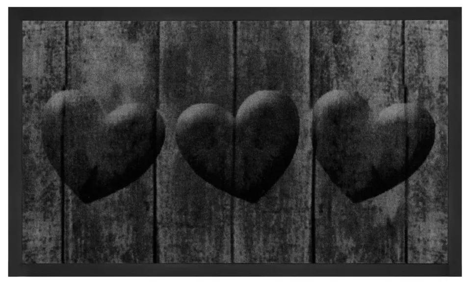Sivá rohožka Hansa Home Hearts, 45 × 75 cm