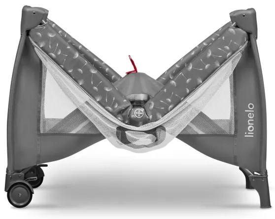 Lionelo - Cestovná postieľka STEFI PLUS sivá/biela