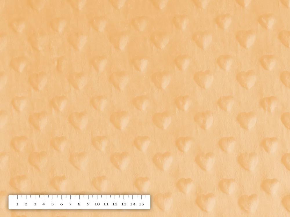 Biante Detská obliečka na vankúš Minky 3D srdiečka MKS-007 Svetlo marhuľová 35 x 45 cm
