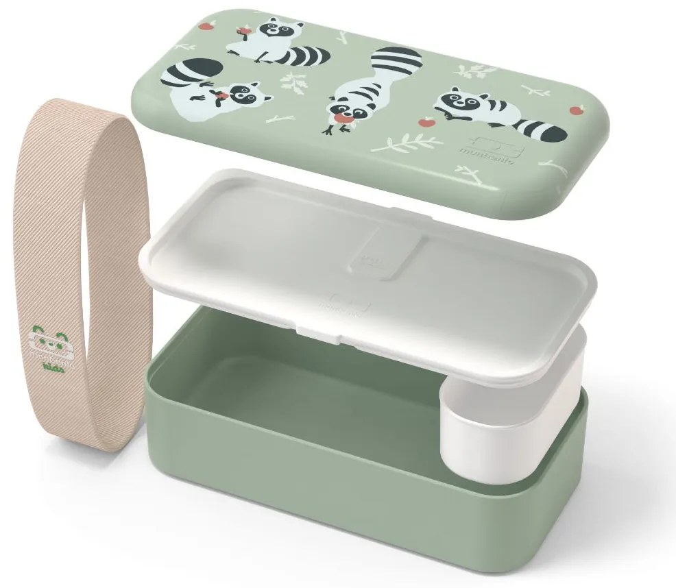 monbento Desiatový box Monbento Foodie Green Raccoon 500 ml