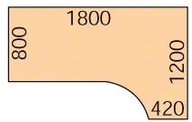 Ergonomický kancelársky pracovný stôl PRIMO Classic, 180x120 cm, pravý, breza