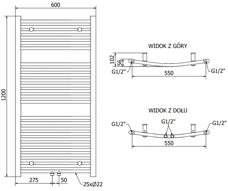 Mexen Ares, elektrické vykurovacie teleso 1200 x 600 mm, 600 W, biela, W102-1200-600-6600-20