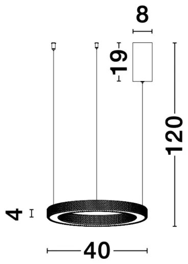 LED luster Fiore 40 zlaté