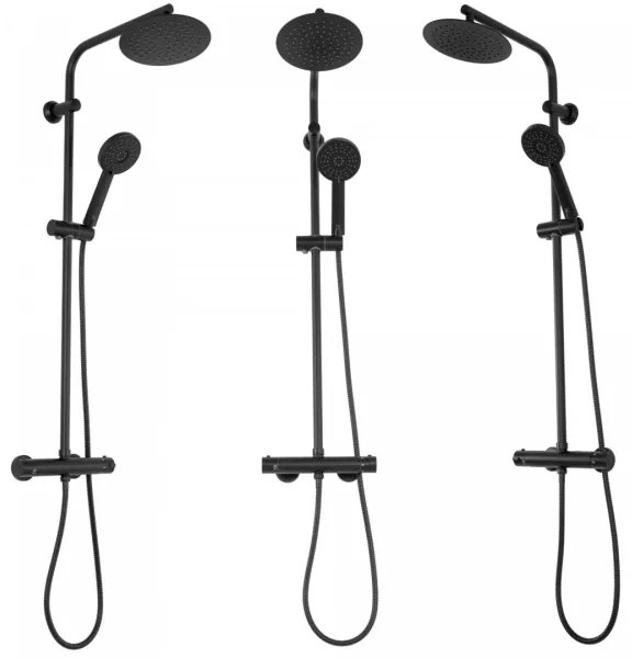 REA-P8804 - Sprchová súprava s termostatickou batériou BLISS v matnej čiernej