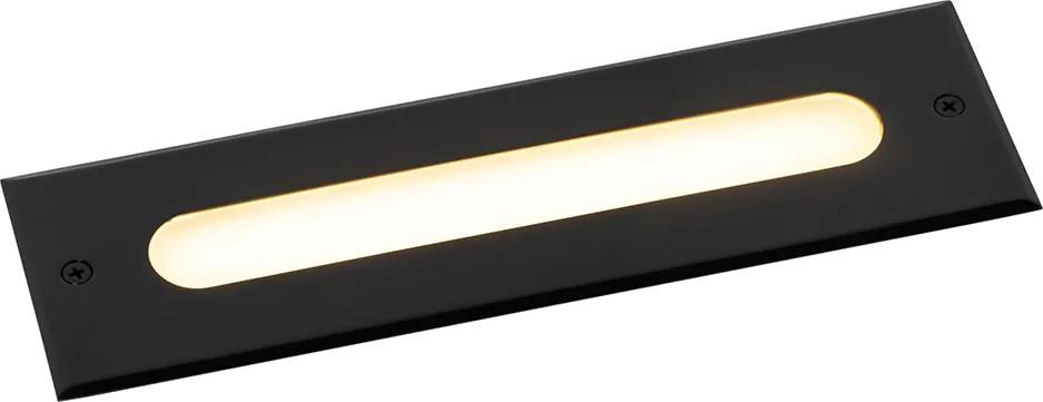 Sada 4 moderných zemných bodových svetiel čierna 30 cm vrátane LED IP65 - Eline
