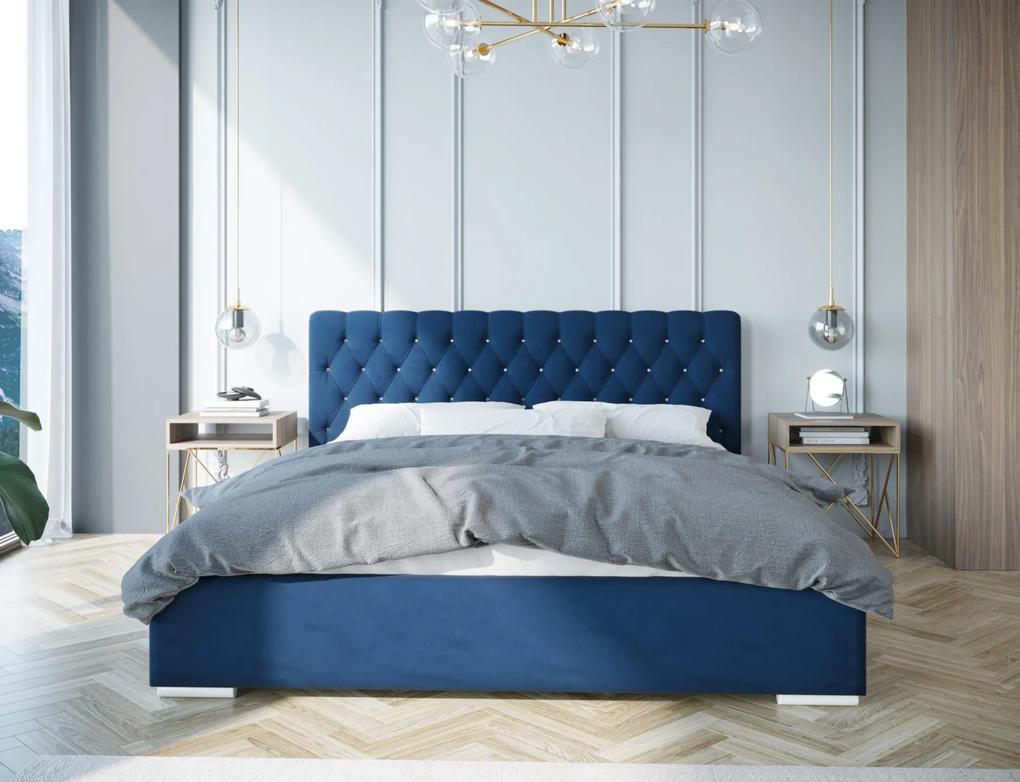 Luxusná čalúnená posteľ MONET - Drevený rám,140x200