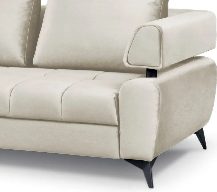 Rohová sedacia súprava Paris, krémová látka, ľavý roh