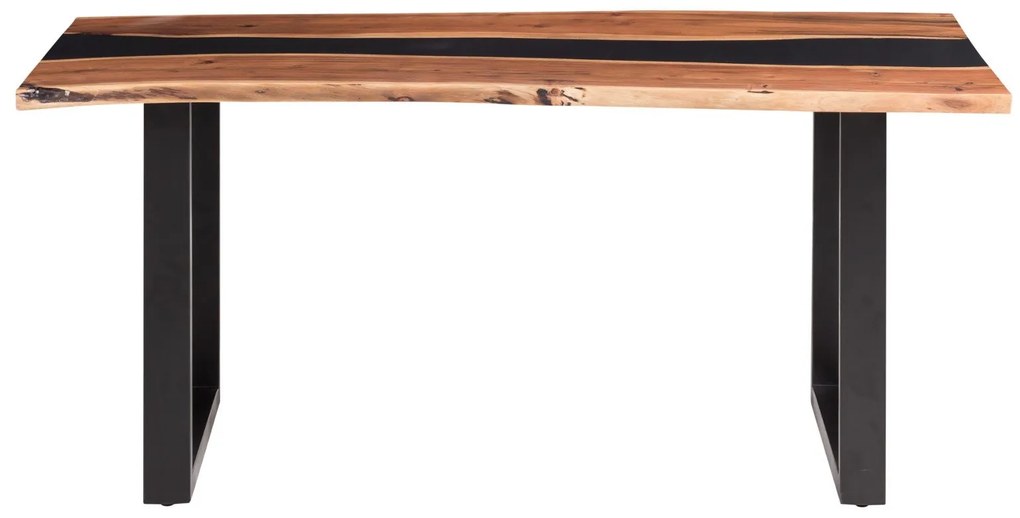 furniture-nabytek.cz - Masívny jedálenský stôl Black River z akácie, lakovaný, prírodný/čierny – 170×90×75 cm