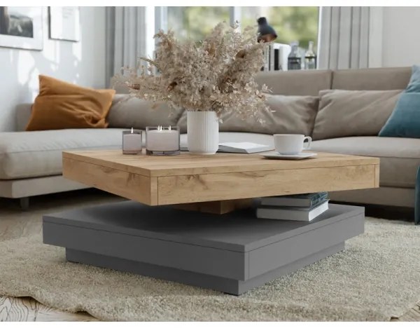 Konferenčný stolík NENANI 34x70 cm šedá/dub wotan