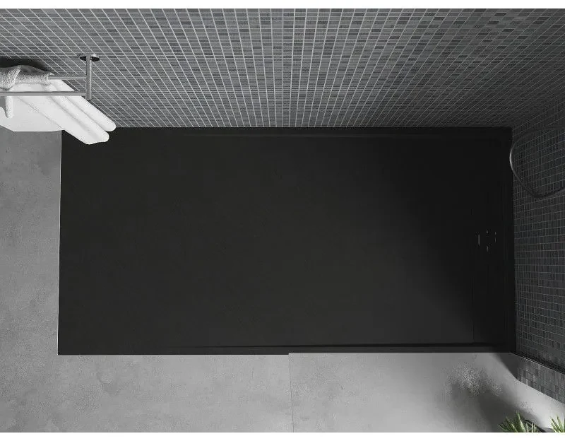 Mexen Amon, SMC obdĺžniková sprchová vanička 150 x 70 cm, čierna, 4F707015