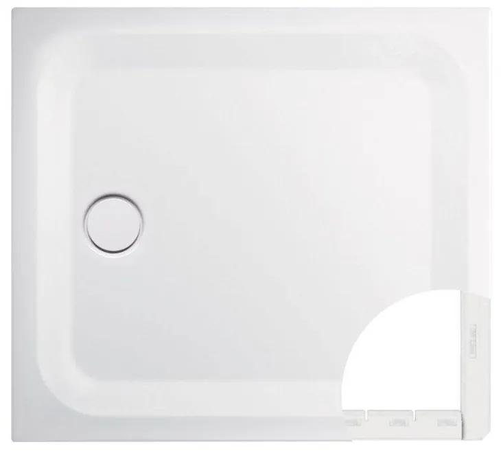 BETTE Ultra štvorcová sprchová vanička z glazovanej titánovej ocele, 1000 x 1000 x 25 mm, biela, protišmyk Pro, nosič vaničky Minimum, 5940-000AE,T1