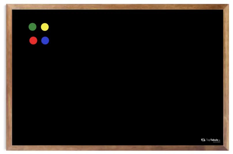 Toptabule.sk MTDR6040MG Čierna magnetická tabuľa v drevenom ráme MAHAGON 200x100cm /