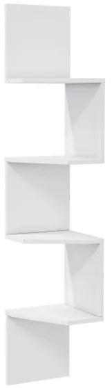 Rohová nástenná polica DESALDO 155,2x29,6 cm biela