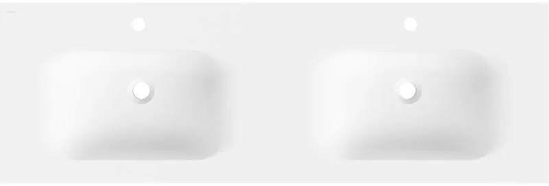 Mexen Vela, dvojumývadlo na zapustenie 141 x 46,5 cm, biela matná, 25231401D