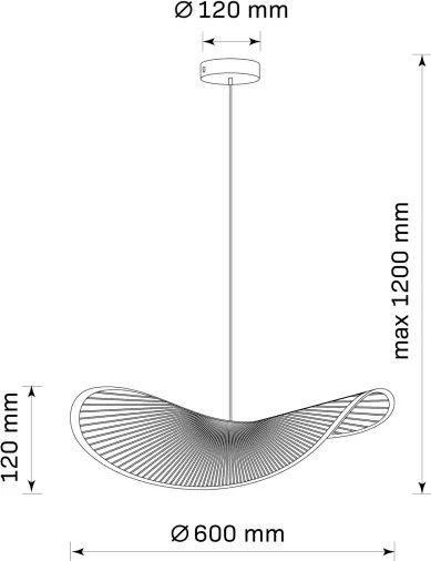 Luster na lanku CAPRI 1xE27/20W/230V pr. 60 cm bambus