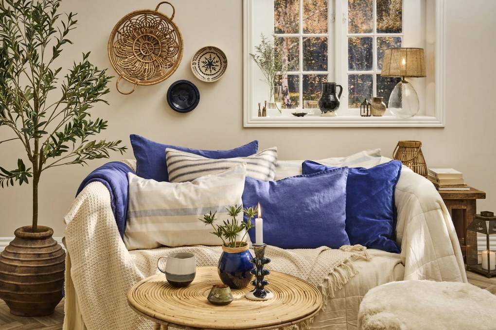 Ib Laursen Prešívaný prehoz Indigo 130 × 180 cm