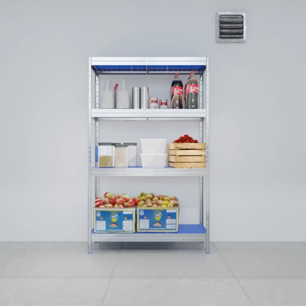 Hliníkový regál GASTRO 180x111x50 cm, 4x plastová polypropylénová polica