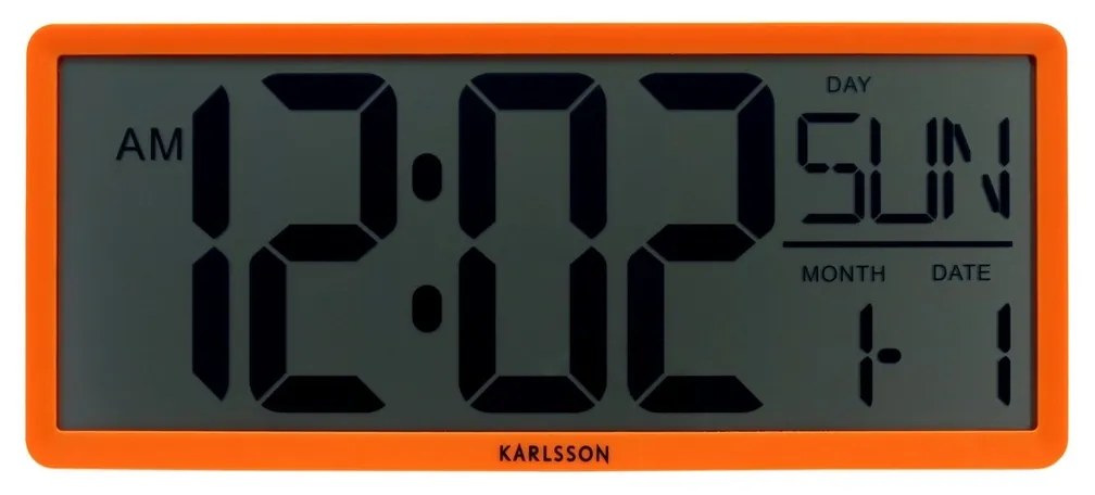 Digitálne hodiny Karlsson 6020OR oranžové, 35 cm