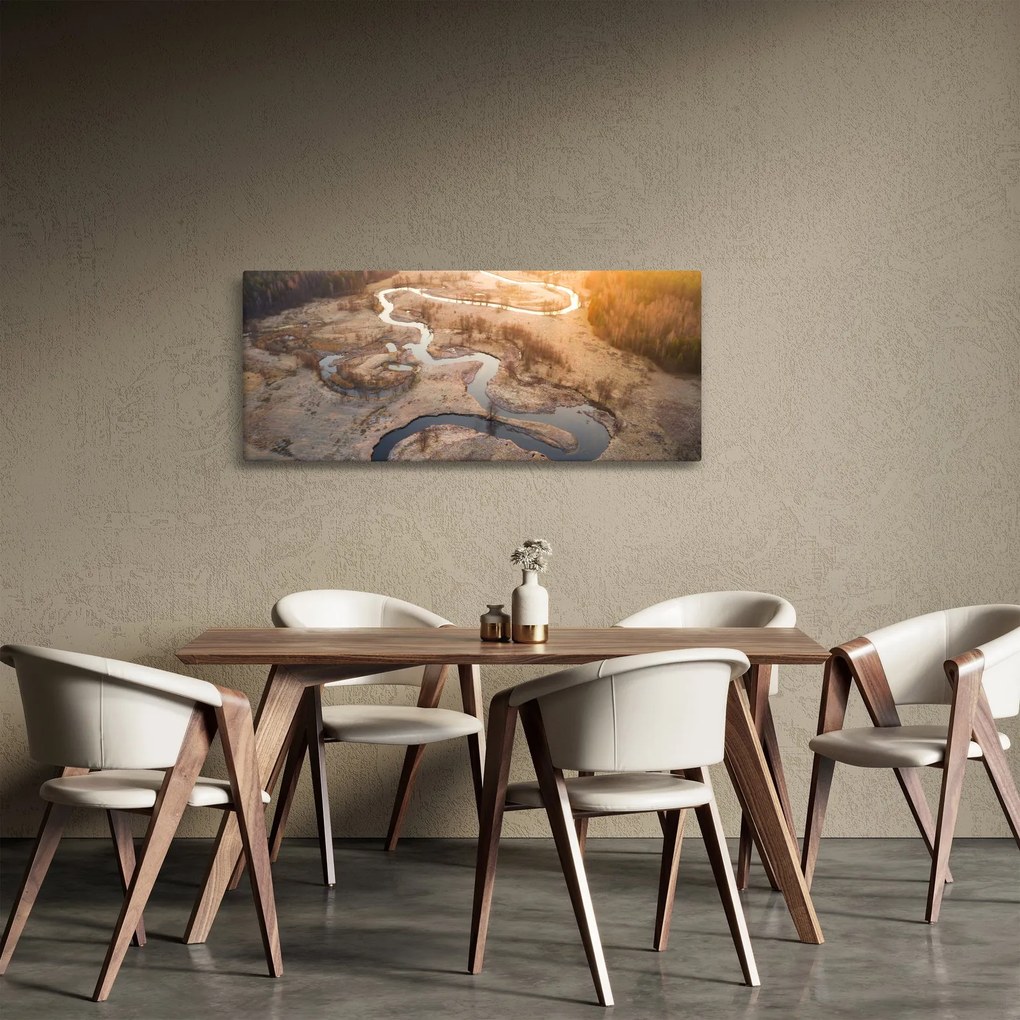 Obraz - Úsvit nad meandrami (120x50 cm)