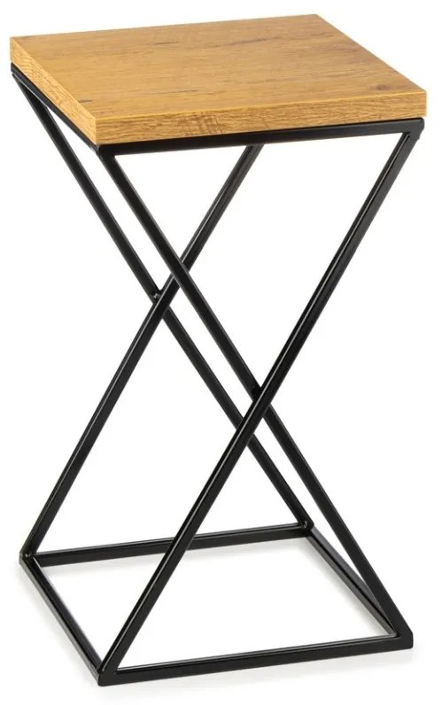 Květinový stojan LOFT I 40 cm černý/dub lancelot