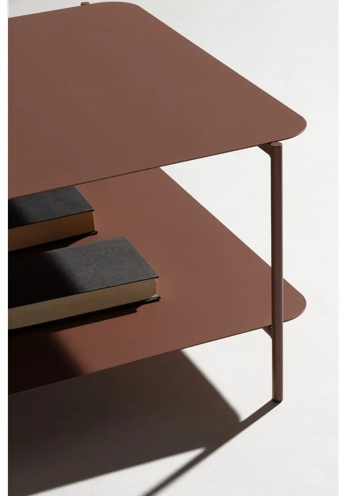 Terakotový kovový konferenčný stolík 70x73 cm Beatrix – MOME