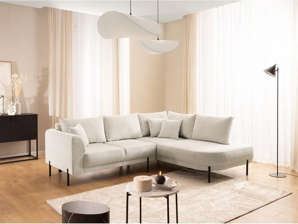 Béžová ženilková rohová pohovka (pravý roh/do L) Mauris – Ropez