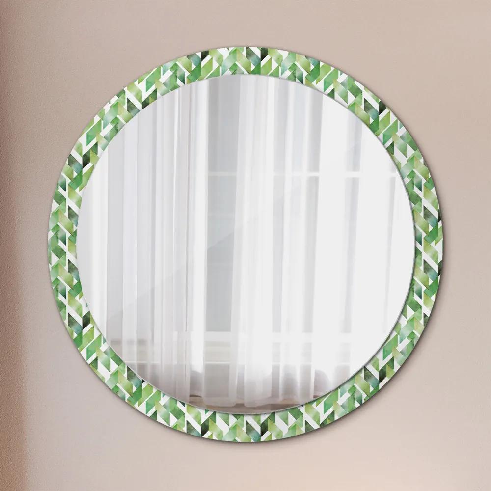 Okrúhle ozdobné zrkadlo na stenu Rybí kosť fi 100 cm