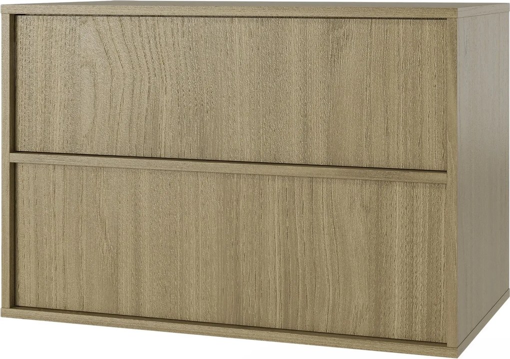 Závesná skrinka pod umývadlo Mossy s doskou 80 cm dub perleťový