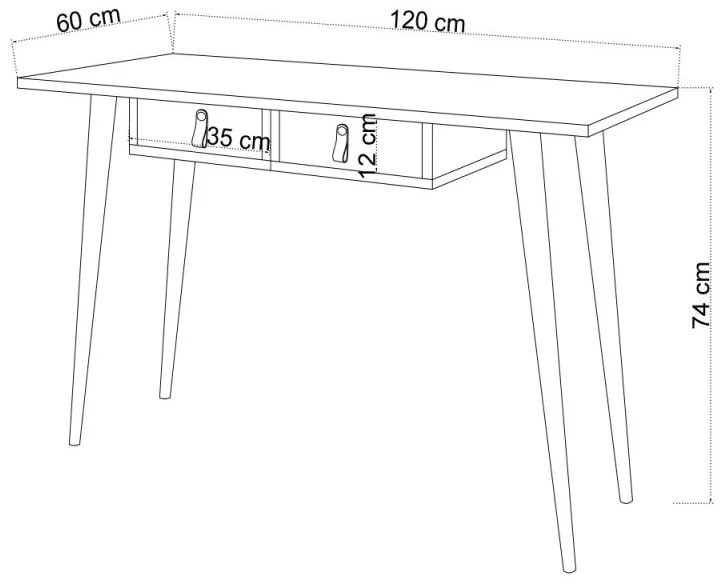Písací stôl SOOMIN šedý/dub