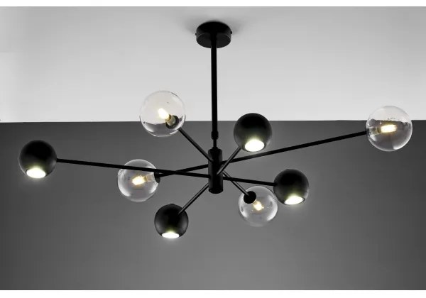 Jupiter 1996 - Luster na tyči MOKA 4xGU10/10W/230V + 4xG9/10W/230V čierna/číra