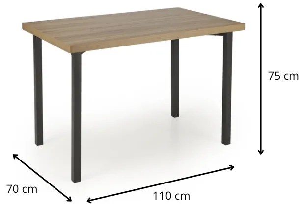 Jedálenský set Milton dub prírodný/čierny