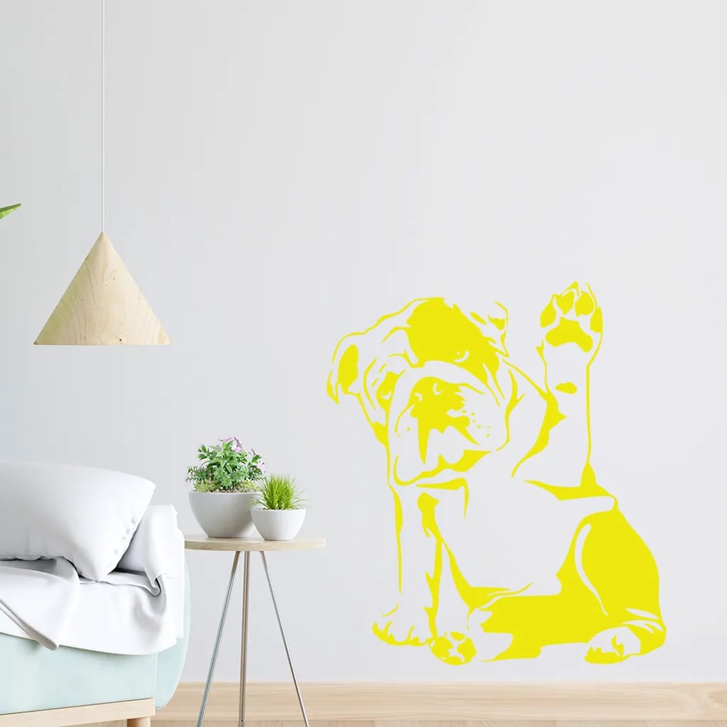 Veselá Stena Samolepka Buldog Farba: šedá, Veľkosť: 60 x 53 cm