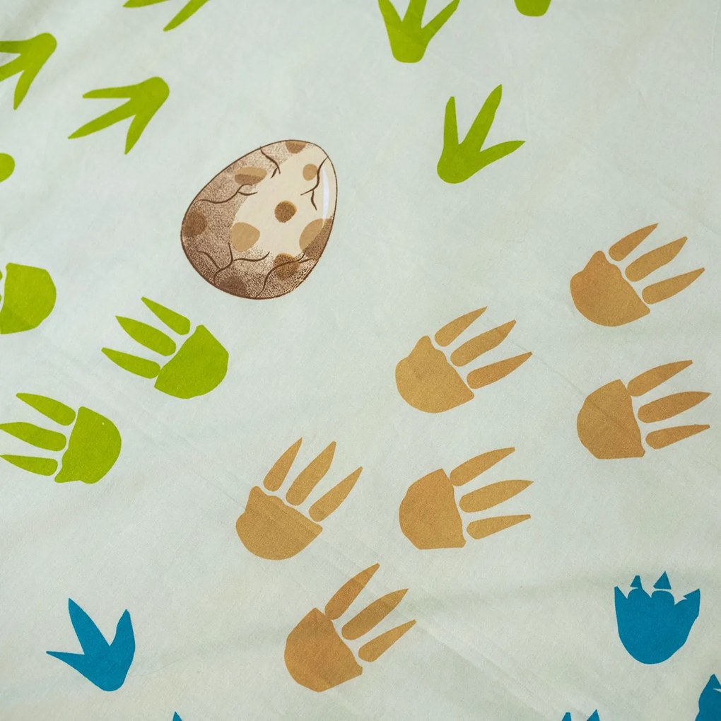 Bavlnené obliečky do postieľky DINO BABIES biele Rozmer obliečky: 40 x 60 cm | 100 x 135 cm